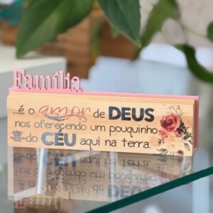 Enfeite Decorativo Família: Amor de Deus no Lar