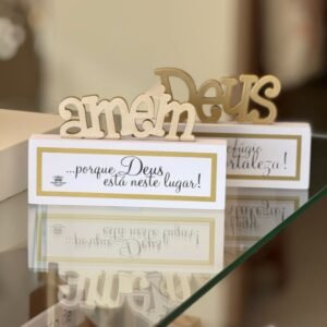 Kit Decorativo Fé Amém Deus: Paz e Espiritualidade no Lar