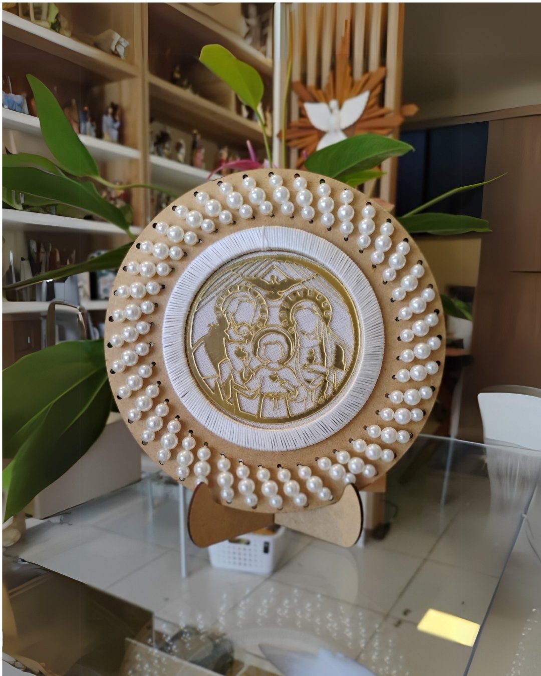 Mandala Sagrada Família com Pérolas | Proteção Familiar