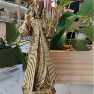 Estátua Jesus Misericordioso Dourada | Amor e Divina Misericórdia