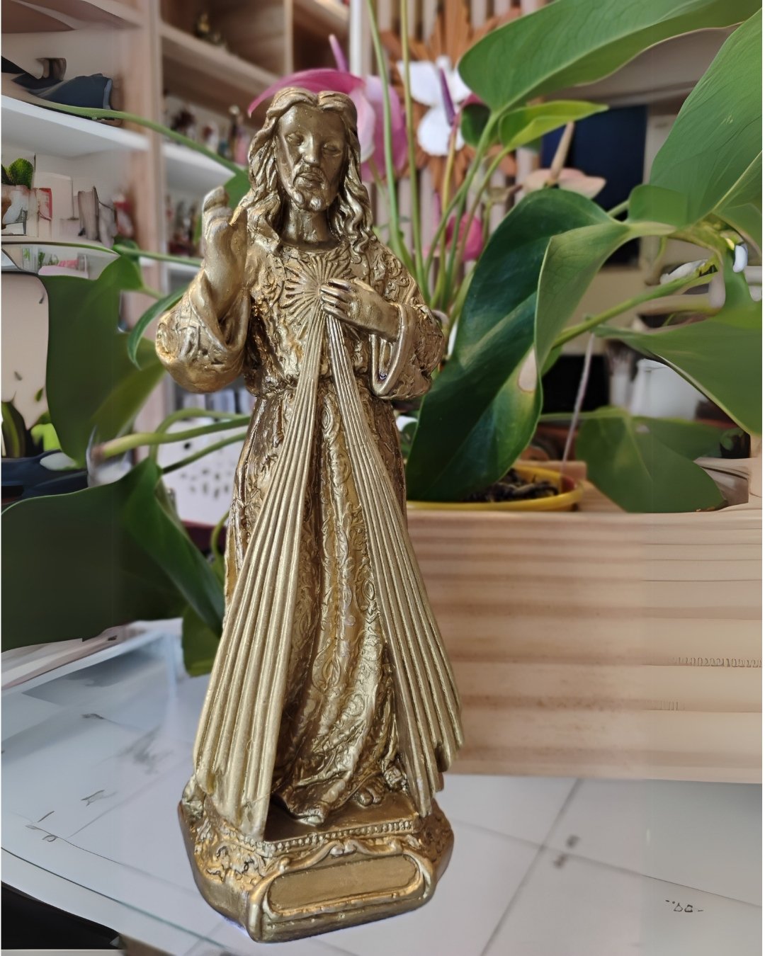 Imagem Jesus Misericordioso Dourada | Amor e Divina Misericórdia