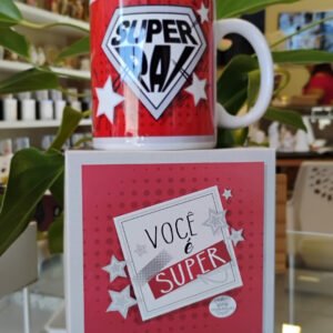 Caneca Super Pai com Caixa de Presente | Mãe de Deus Aju