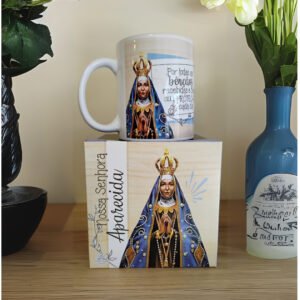Caneca Nossa Senhora Aparecida Bênçãos e Proteção | Mãe de Deus Aju