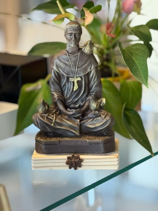 Imagem de São Francisco de Assis Meditando em Resina | Mãe de Deus Aju