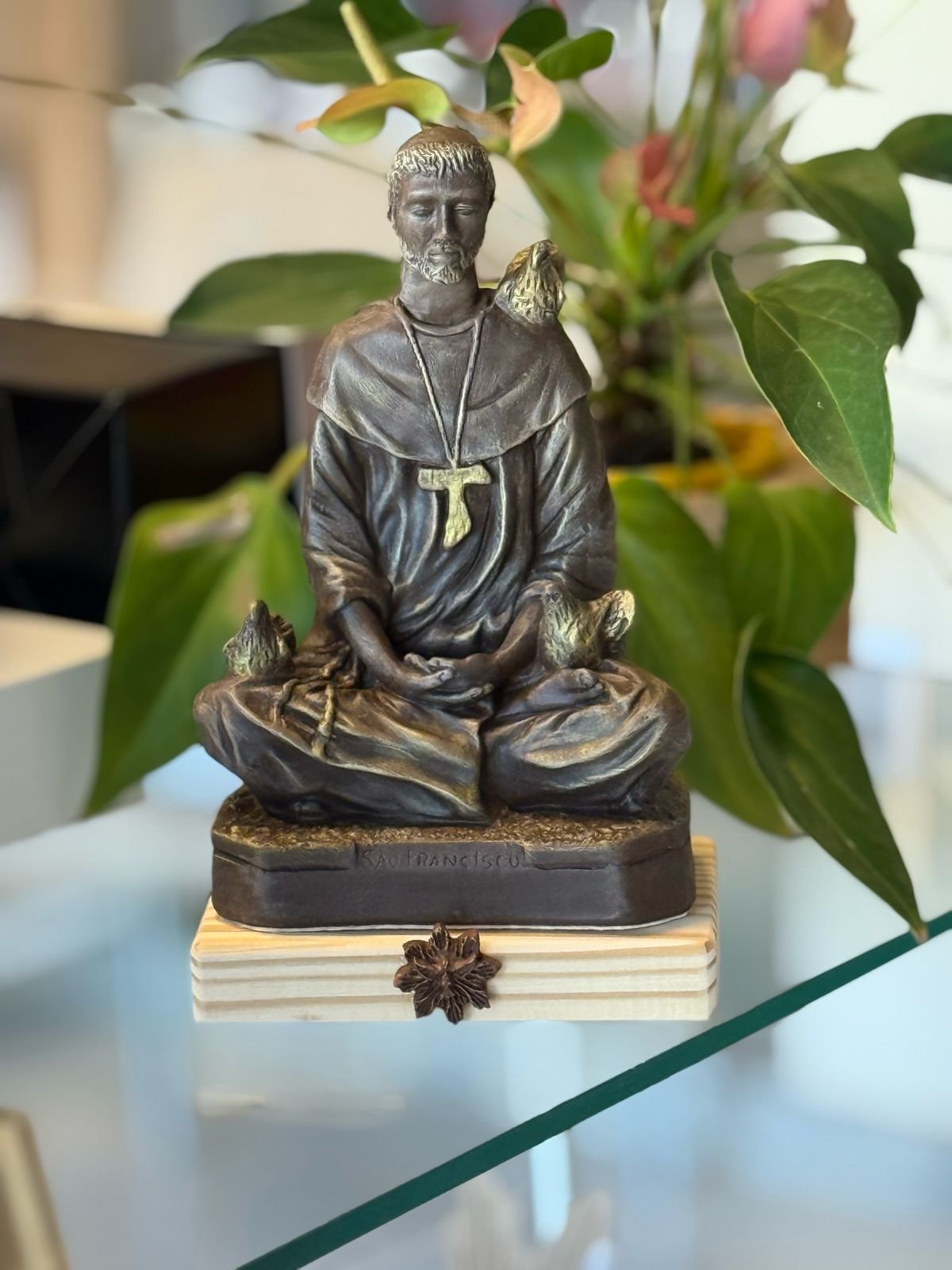 Imagem de São Francisco de Assis Meditando em Resina | Mãe de Deus Aju
