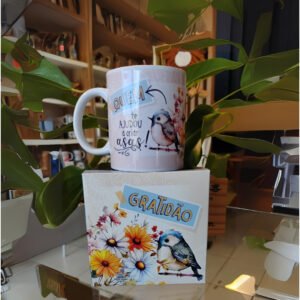 Caneca de Gratidão "Quem te Ajudou a Criar Asas" | Mãe de Deus Aju