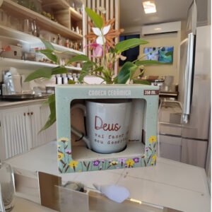 Caneca "Deus vai fazer do seu Deserto um Jardim" 350ml | Mãe de Deus Aju
