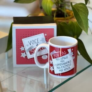 Caneca Dia dos Pais "Meu Pai, Meu Herói" com Caixa Super Pai | Mãe de Deus